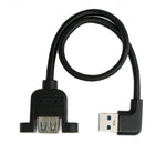 USB 3.0 Kabel 30 cm Typ A Buchse zu Stecker Schraube Winkel Schwarz | System-S