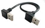 USB 2.0 Kabel 30 cm Typ A Stecker zu Stecker Winkel in Schwarz | System-S