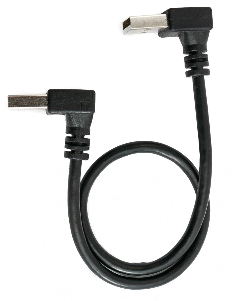 USB 2.0 Kabel 30 cm Typ A Stecker zu Stecker Winkel in Schwarz | System-S
