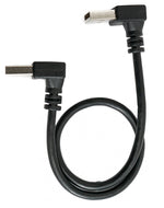 USB 2.0 Kabel 30 cm Typ A Stecker zu Stecker Winkel in Schwarz | System-S