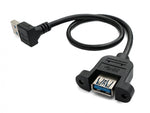USB 3.0 Kabel 30 cm Typ A Buchse zu Stecker Schraube Winkel Schwarz