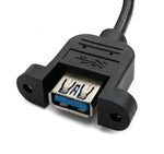 USB 3.0 Kabel 30 cm Typ A Buchse zu Stecker Schraube Winkel Schwarz