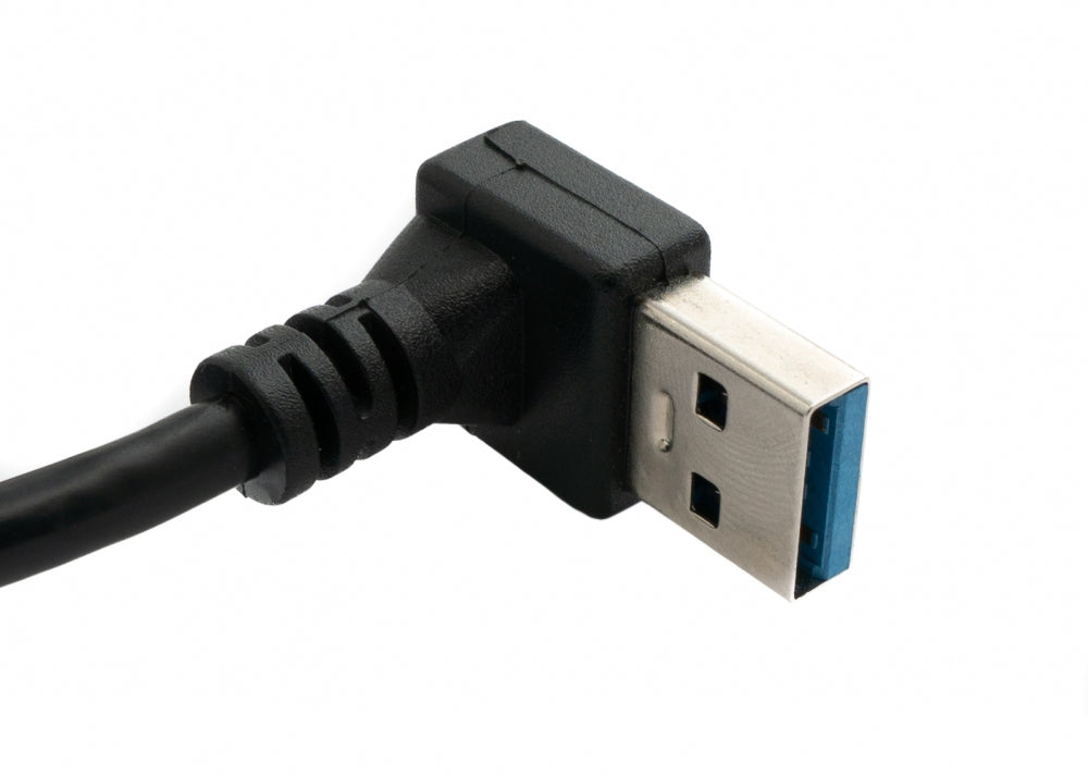 USB 3.0 Kabel 30 cm Typ A Buchse zu Stecker Schraube Winkel Schwarz