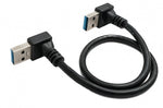 USB 3.0 Kabel 30 cm Typ A Stecker zu Stecker Winkel in Schwarz