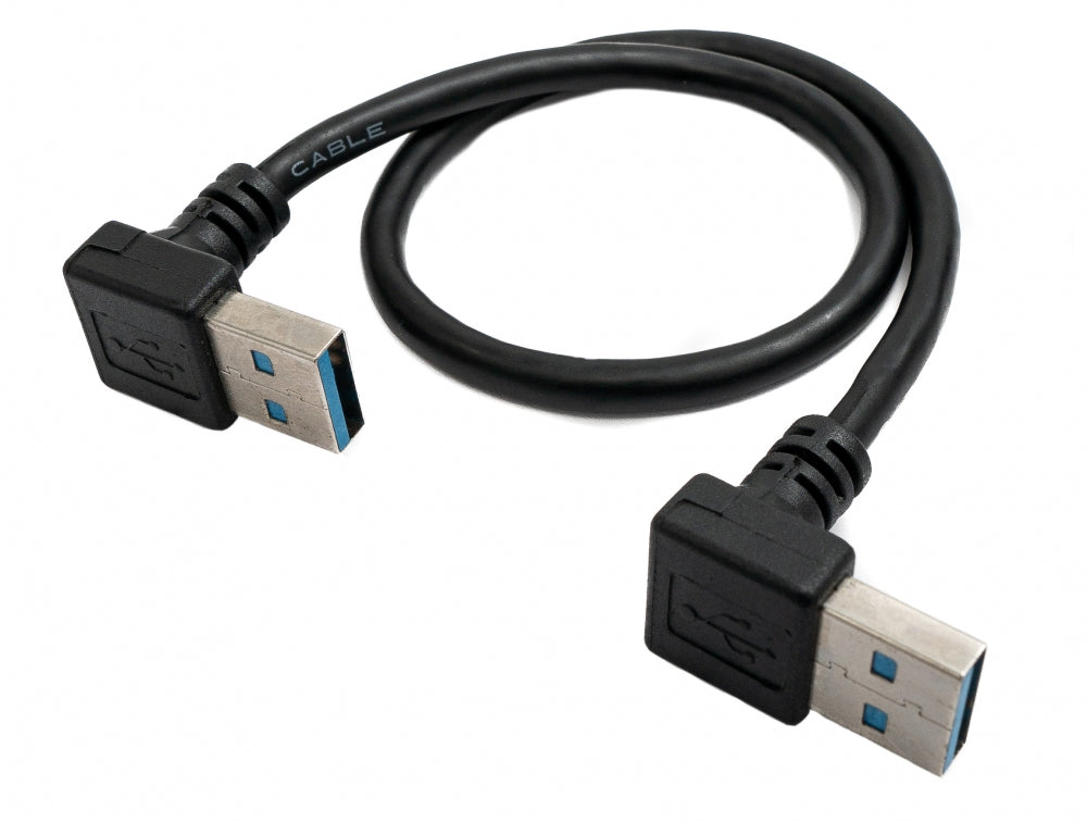 USB 3.0 Kabel 30 cm Typ A Stecker zu Stecker Winkel in Schwarz