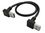 USB 3.0 Kabel 30 cm Typ A Stecker zu Stecker Winkel in Schwarz