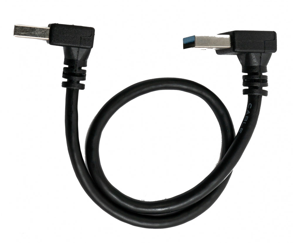 USB 3.0 Kabel 30 cm Typ A Stecker zu Stecker Winkel in Schwarz