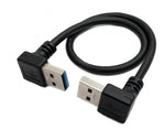 USB 3.0 Kabel 30 cm Typ A Stecker zu Stecker Winkel in Schwarz