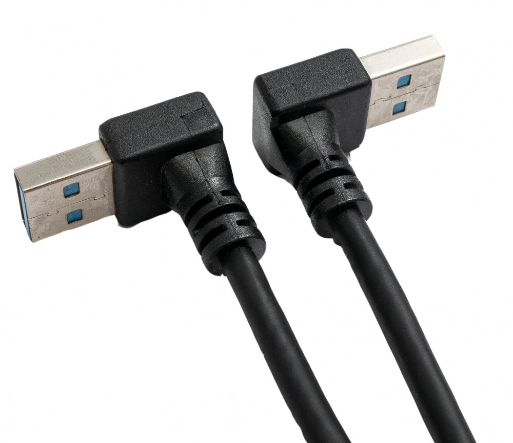 USB 3.0 Kabel 30 cm Typ A Stecker zu Stecker Winkel in Schwarz