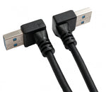 USB 3.0 Kabel 30 cm Typ A Stecker zu Stecker Winkel in Schwarz