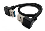 USB 3.0 Kabel 30 cm Typ A Stecker zu Stecker Winkel in Schwarz