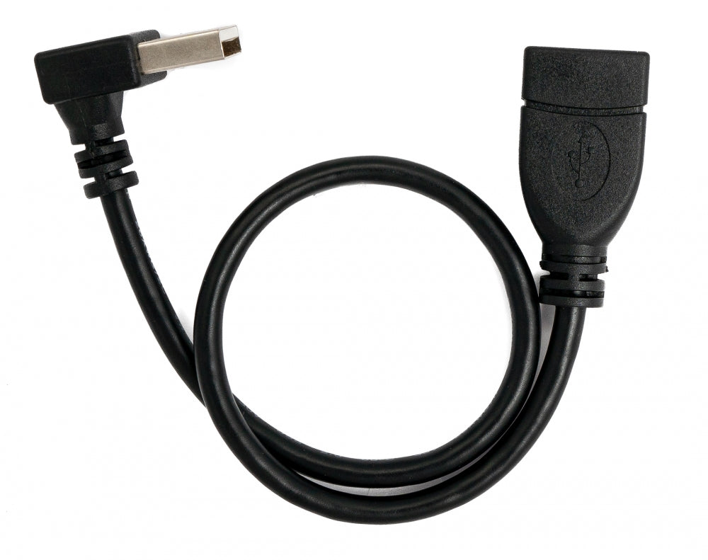 USB 2.0 Kabel 30 cm Typ A Stecker zu Buchse Winkel in Schwarz | System-S