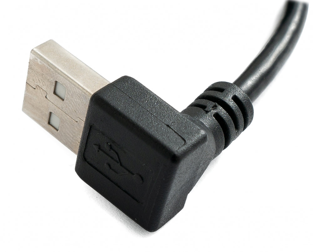 USB 2.0 Kabel 30 cm Typ A Stecker zu Buchse Winkel in Schwarz | System-S