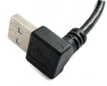USB 2.0 Kabel 30 cm Typ A Stecker zu Buchse Winkel in Schwarz | System-S