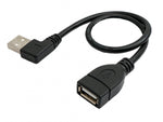 USB 2.0 Kabel 30 cm Typ A Stecker zu Buchse Winkel Links in Schwarz | System-S