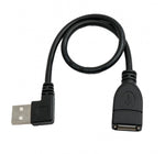 USB 2.0 Kabel 30 cm Typ A Stecker zu Buchse Winkel Links in Schwarz | System-S