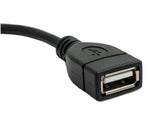 USB 2.0 Kabel 30 cm Typ A Stecker zu Buchse Winkel Links in Schwarz | System-S