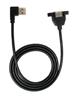 USB 2.0 Kabel 100 cm Typ A Buchse zu Stecker Schraube Winkel Schwarz | System-S