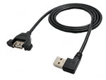 USB 2.0 Kabel 100 cm Typ A Buchse zu Stecker Schraube Winkel Schwarz | System-S