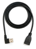 USB 2.0 Kabel 100 cm Typ A Stecker zu Buchse Winkel in Schwarz | System-S