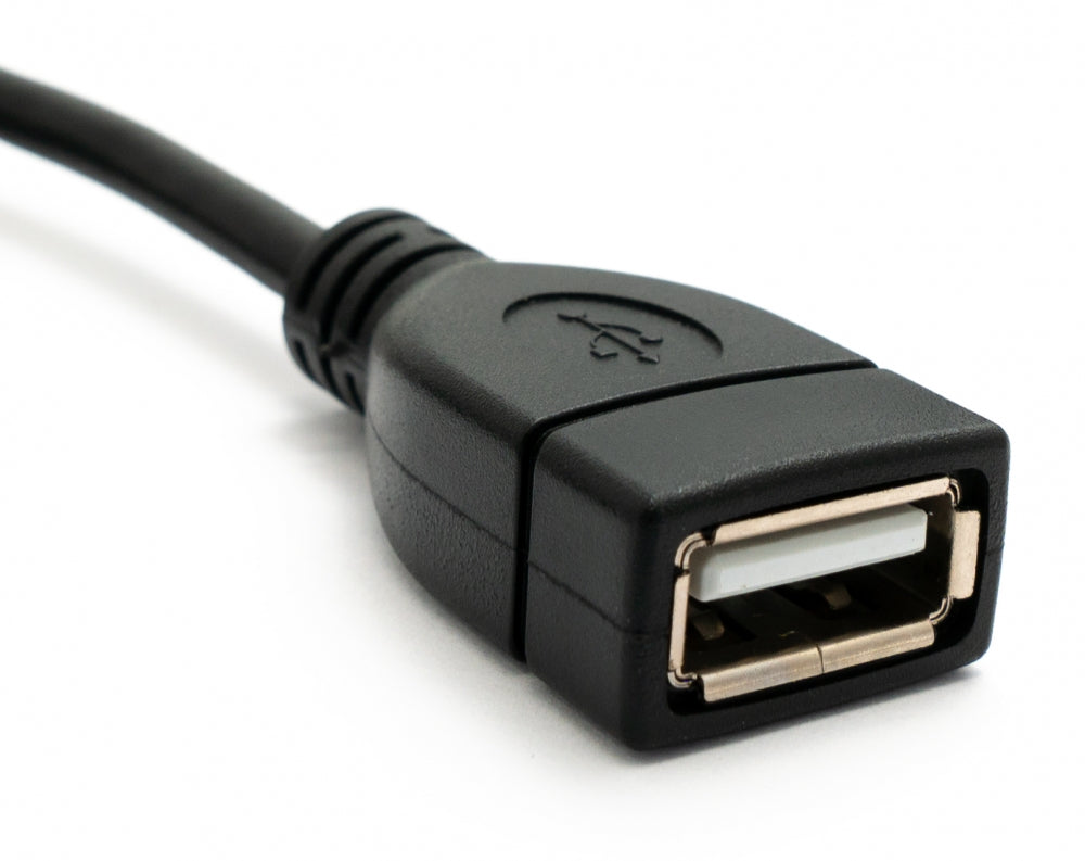 USB 2.0 Kabel 100 cm Typ A Stecker zu Buchse Winkel in Schwarz | System-S