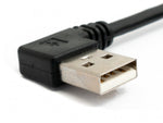 USB 2.0 Kabel 100 cm Typ A Stecker zu Buchse Winkel in Schwarz | System-S