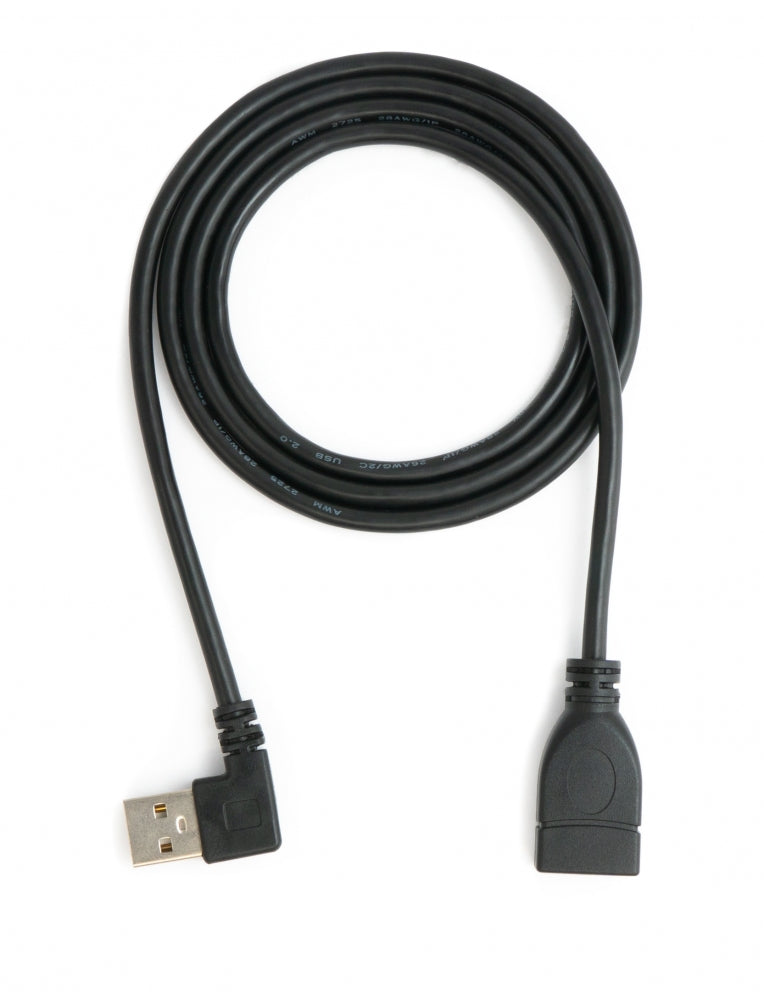 USB 2.0 Kabel 100 cm Typ A Stecker zu Buchse Winkel in Schwarz | System-S