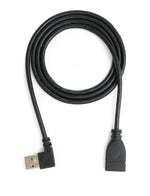 USB 2.0 Kabel 100 cm Typ A Stecker zu Buchse Winkel in Schwarz | System-S