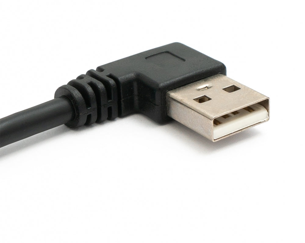USB 2.0 Kabel 100 cm Typ A Stecker zu Buchse Winkel in Schwarz | System-S