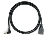 USB 2.0 Kabel 100 cm Typ A Stecker zu Buchse Winkel in Schwarz | System-S