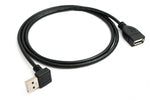 USB 2.0 Kabel 100 cm Typ A Stecker zu Buchse Winkel in Schwarz | System-S