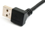 USB 2.0 Kabel 100 cm Typ A Stecker zu Buchse Winkel in Schwarz | System-S