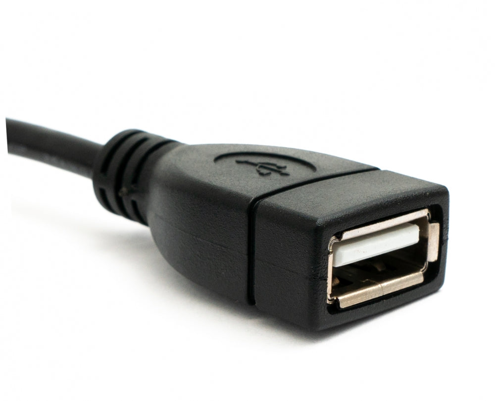 USB 2.0 Kabel 100 cm Typ A Stecker zu Buchse Winkel in Schwarz | System-S