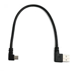 USB 2.0 Kabel 25 cm Typ A Stecker zu Mini USB Stecker Winkel in Schwarz | System-S