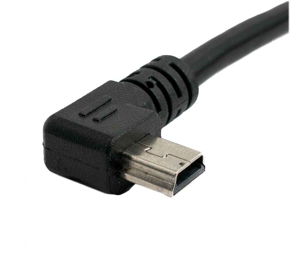 USB 2.0 Kabel 25 cm Typ A Stecker zu Mini USB Stecker Winkel in Schwarz | System-S