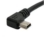 USB 2.0 Kabel 25 cm Typ A Stecker zu Mini USB Stecker Winkel in Schwarz | System-S