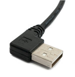 USB 2.0 Kabel 25 cm Typ A Stecker zu Mini USB Stecker Winkel in Schwarz | System-S