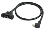 USB 2.0 Kabel 30 cm Micro B Buchse zu Stecker Schraube Winkel Panel Mount | System-S