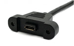 USB 2.0 Kabel 30 cm Micro B Buchse zu Stecker Schraube Winkel Panel Mount | System-S