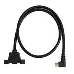 USB 2.0 Kabel 30 cm Micro B Buchse zu Stecker Schraube Winkel Panel Mount | System-S