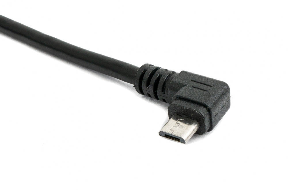 USB 2.0 Kabel 30 cm Micro B Buchse zu Stecker Schraube Winkel Panel Mount | System-S