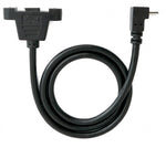 USB 2.0 Kabel 30 cm Micro B Buchse zu Stecker Schraube Winkel Schwarz | System-S