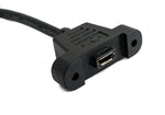 USB 2.0 Kabel 30 cm Micro B Buchse zu Stecker Schraube Winkel Schwarz | System-S