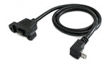USB 2.0 Kabel 30 cm Micro B Buchse zu Stecker Schraube Winkel Schwarz