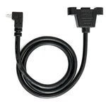 USB 2.0 Kabel 30 cm Micro B Buchse zu Stecker Schraube Winkel Schwarz