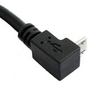 USB 2.0 Kabel 30 cm Micro B Buchse zu Stecker Schraube Winkel Schwarz