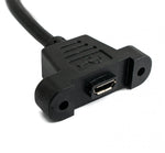 USB 2.0 Kabel 30 cm Micro B Buchse zu Stecker Schraube Winkel Schwarz