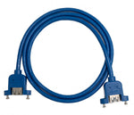USB 3.0 Kabel 100 cm Typ A Buchse zu Buchse Schraube in Blau | System-S