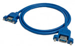 USB 3.0 Kabel 100 cm Typ A Buchse zu Buchse Schraube in Blau | System-S