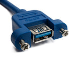 USB 3.0 Kabel 100 cm Typ A Buchse zu Buchse Schraube in Blau | System-S